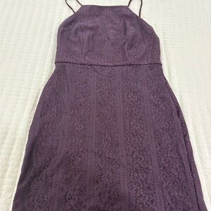 Windsor Plum Lace Midi Dress